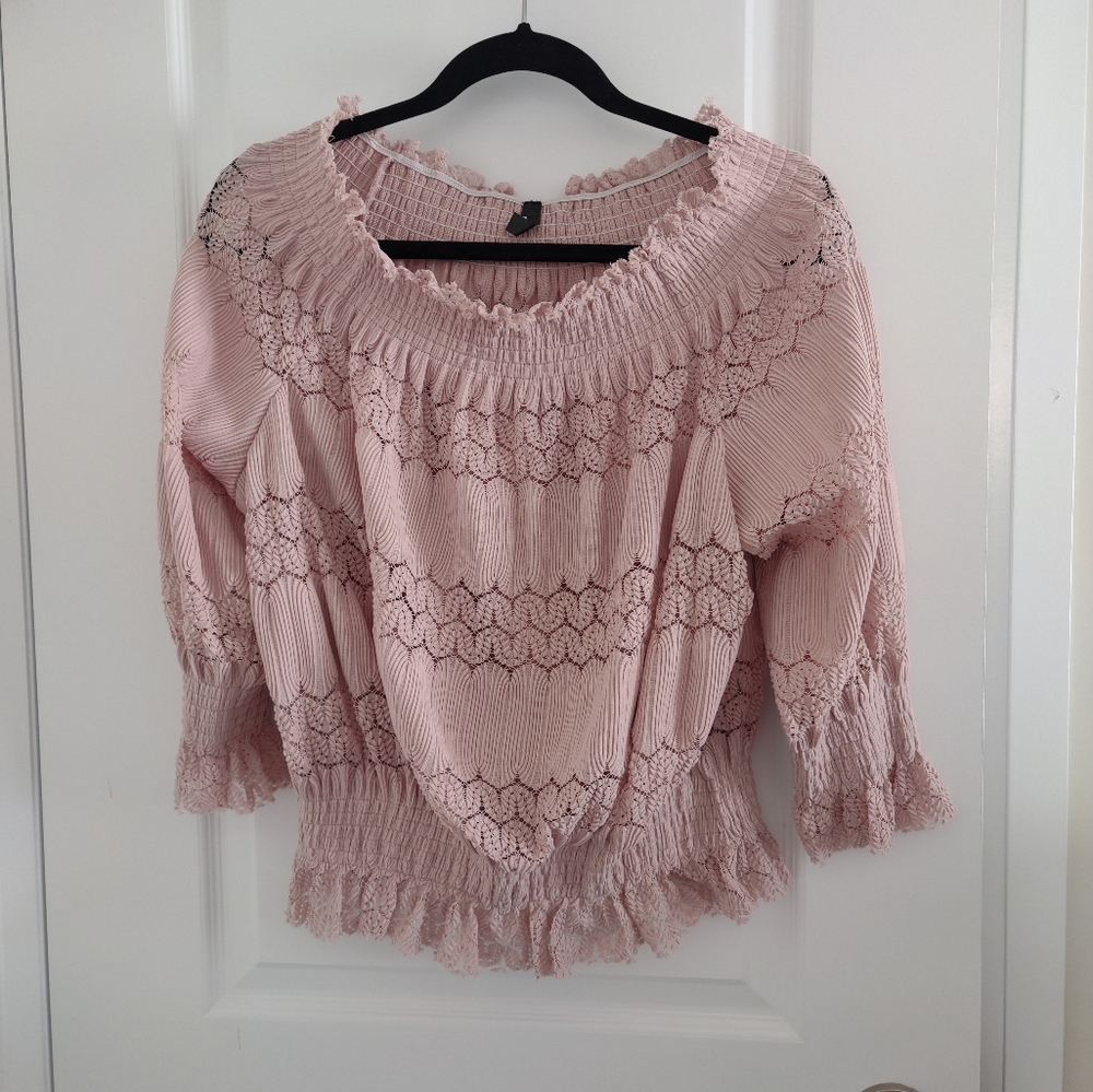 Pink crop top blouse
